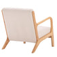 Arm Chair Mid-Century Upholstered Accent Chair Beige
