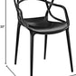 Entangled Modern Molded Plastic Kitchen and Dining Room Arm Chair | Set of 4