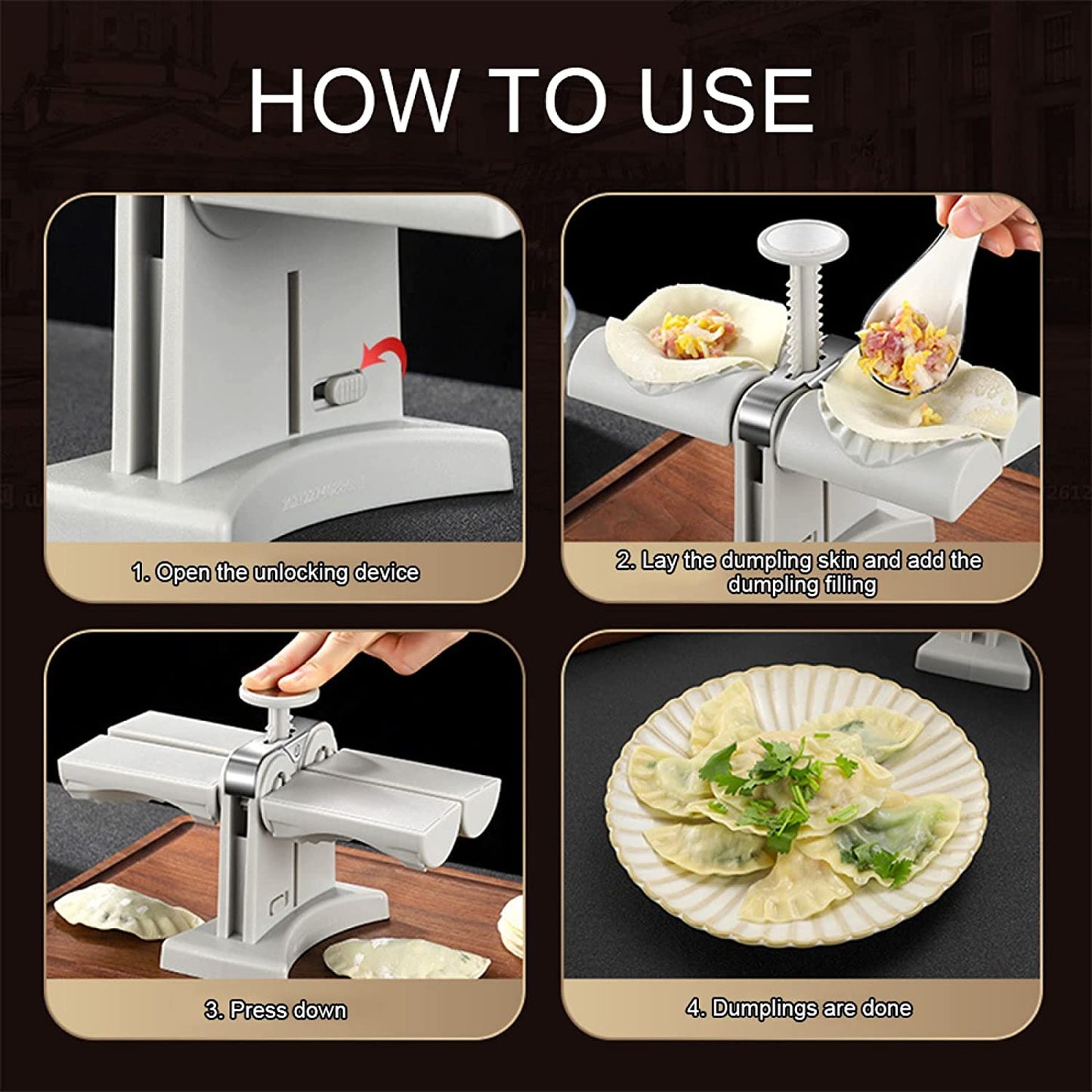 Dumpling Maker: Double Head Manual Press Noodle & Dumpling Mold for Easy Homemade Dumplings - Kitchen Accessories
