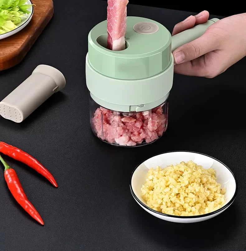 Household Multifunctional Wireless Electric Vegetable Garlic Chopper and Slicer Food Processor for Kitchen